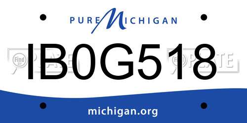 IB0G518 Michigan License Plate