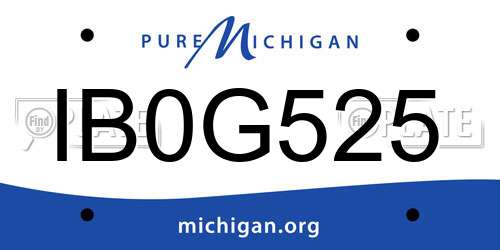 IB0G525 Michigan License Plate
