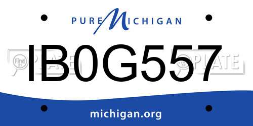 IB0G557 Michigan License Plate