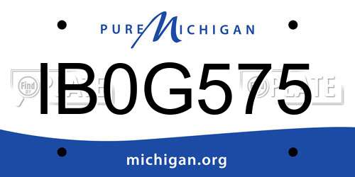 IB0G575 Michigan License Plate