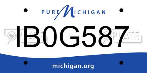 IB0G587 Michigan License Plate