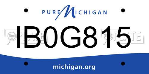IB0G815 Michigan License Plate