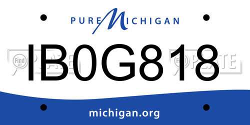 IB0G818 Michigan License Plate