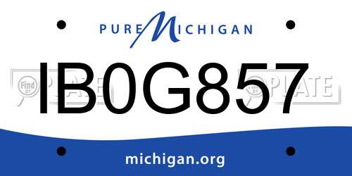 IB0G857 Michigan License Plate