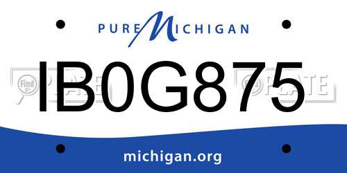 IB0G875 Michigan License Plate
