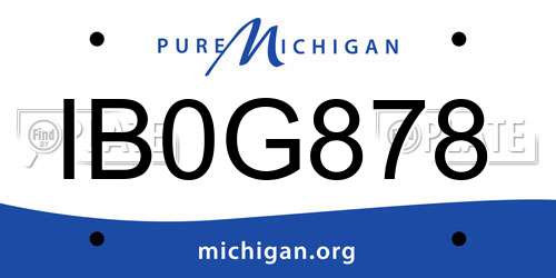 IB0G878 Michigan License Plate