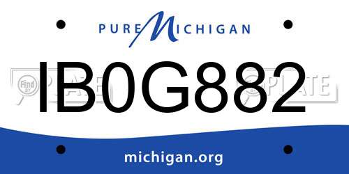 IB0G882 Michigan License Plate