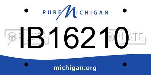 IB16210 Michigan License Plate