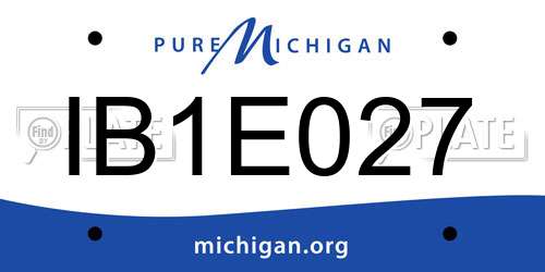 IB1E027 Michigan License Plate