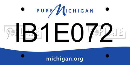 IB1E072 Michigan License Plate