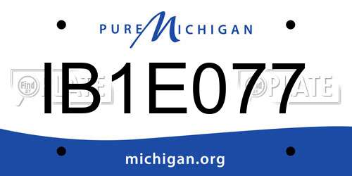 IB1E077 Michigan License Plate
