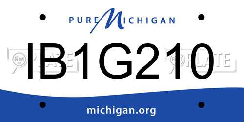 IB1G210 Michigan License Plate