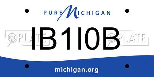 IB1I0B Michigan License Plate