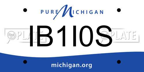 IB1I0S Michigan License Plate