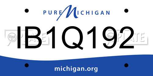 IB1Q192 Michigan License Plate