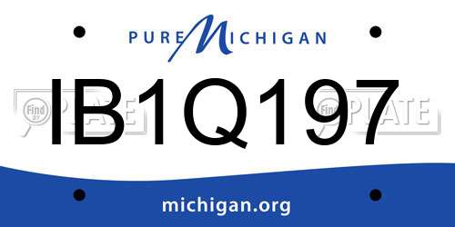 IB1Q197 Michigan License Plate