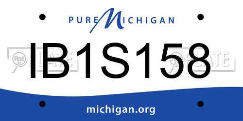 IB1S158 Michigan License Plate