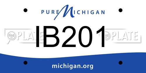 IB201 Michigan License Plate