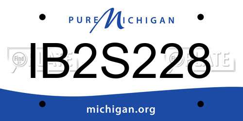 IB2S228 Michigan License Plate
