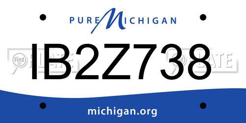 IB2Z738 Michigan License Plate