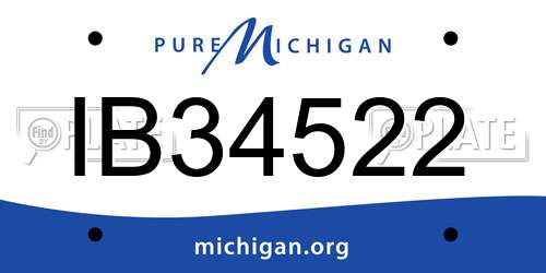 IB34522 Michigan License Plate