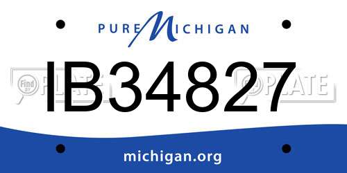IB34827 Michigan License Plate