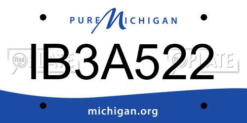 IB3A522 Michigan License Plate