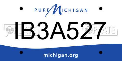 IB3A527 Michigan License Plate