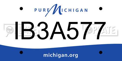 IB3A577 Michigan License Plate