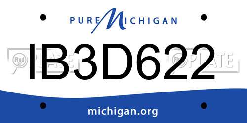 IB3D622 Michigan License Plate