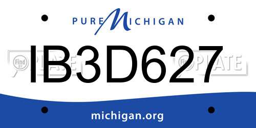 IB3D627 Michigan License Plate