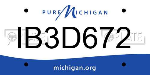 IB3D672 Michigan License Plate