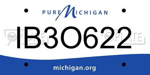 IB3O622 Michigan License Plate