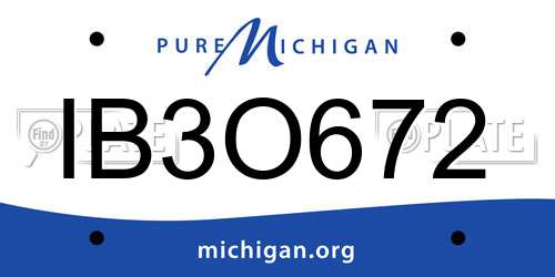 IB3O672 Michigan License Plate