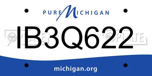 IB3Q622 Michigan License Plate