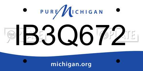 IB3Q672 Michigan License Plate