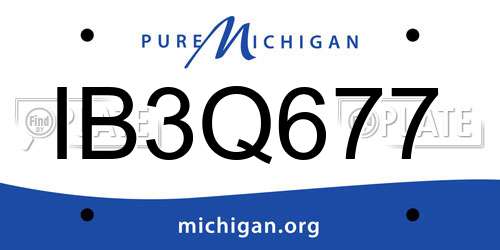 IB3Q677 Michigan License Plate
