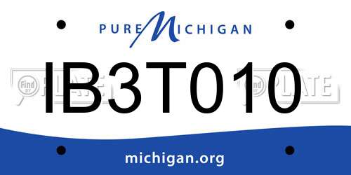 IB3T010 Michigan License Plate