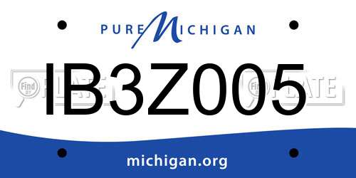 IB3Z005 Michigan License Plate