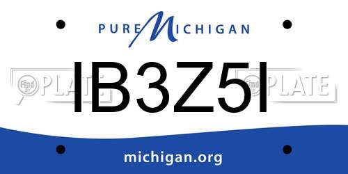 IB3Z5I Michigan License Plate
