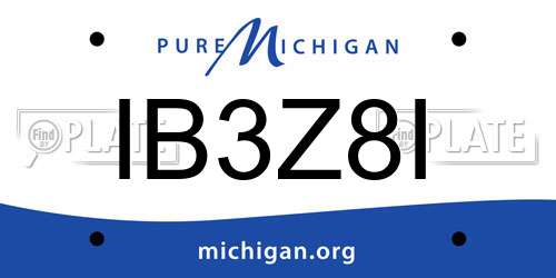 IB3Z8I Michigan License Plate