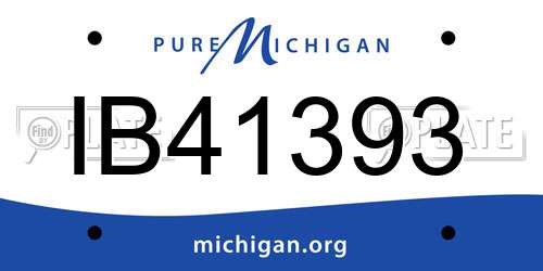 IB41393 Michigan License Plate