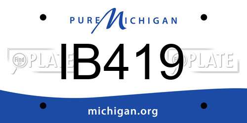 IB419 Michigan License Plate
