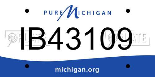 IB43109 Michigan License Plate