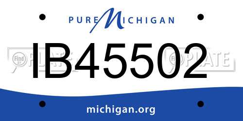 IB45502 Michigan License Plate