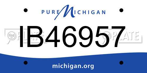 IB46957 Michigan License Plate