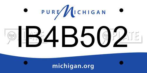 IB4B502 Michigan License Plate