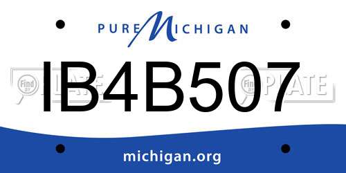 IB4B507 Michigan License Plate