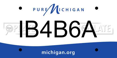 IB4B6A Michigan License Plate
