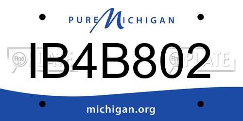 IB4B802 Michigan License Plate